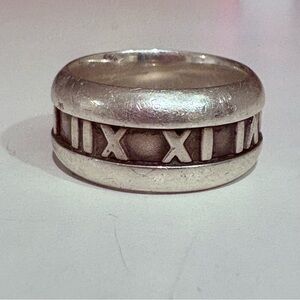 Tiffany & Co ATLAS 925 Sterling Silver Roman Numeral Ring